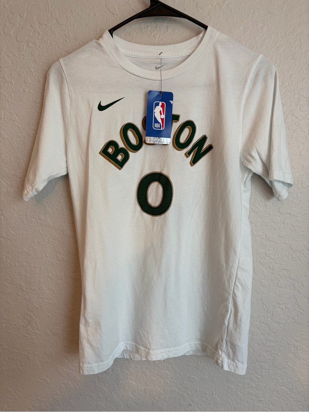 Boston Celtics Nike White Jayson Tatum #0 Jersey T-Shirt - Youth Large NWT
